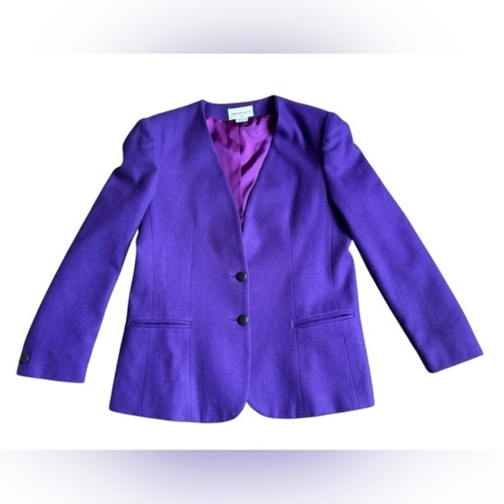 Stephen Douglas, Ltd 100% Purple Wool Jacket Size 12.